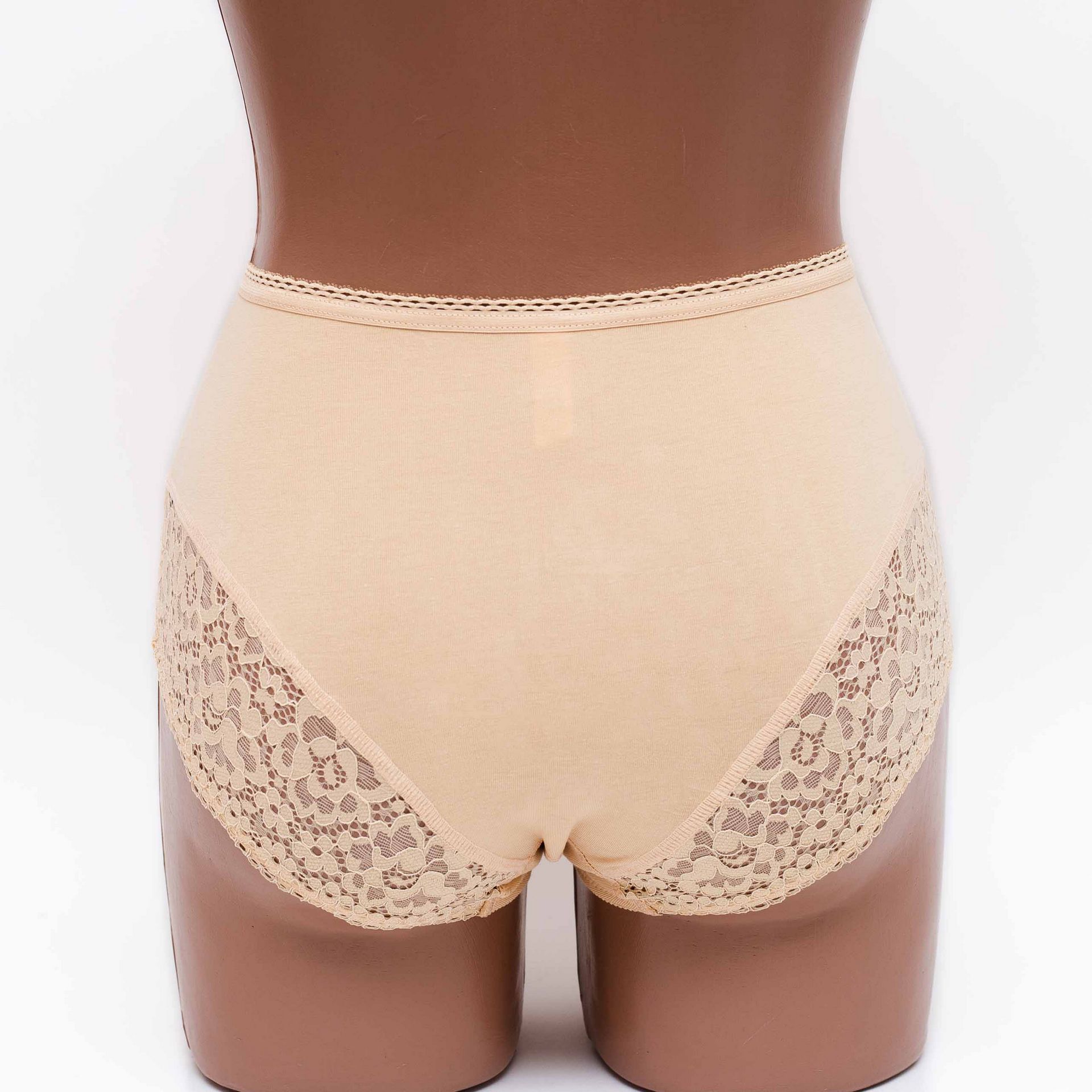 Жіночі бавовняні трусики високої посадки Lanny mode 55848 бежеві k3847-5